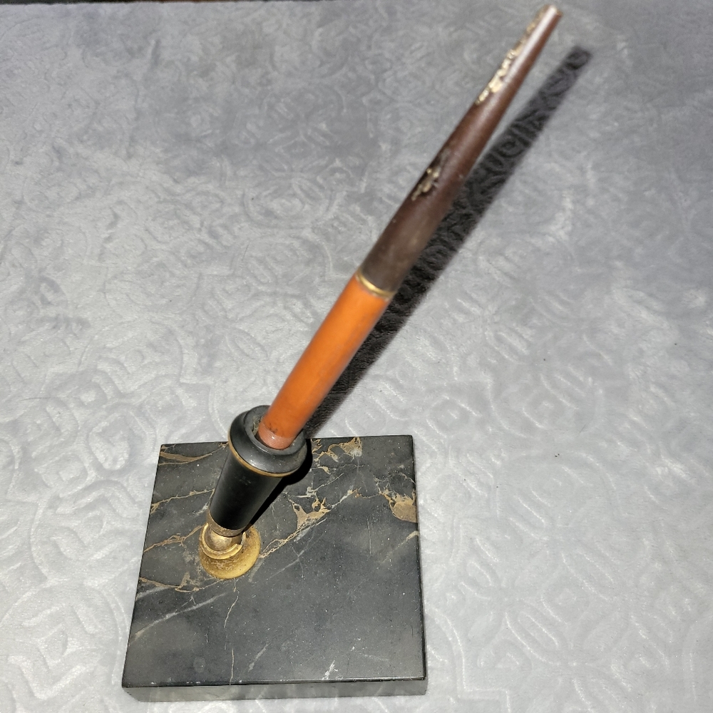 ✒️Vintage PARKER Fountain Pen with Black Marbled Desk Stand